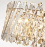 Modern LED Art Deco Silver Gold Stainless Steel Crystal Hanging Lamp Lustre Chan... - Image 6