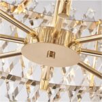Modern LED Art Deco Silver Gold Stainless Steel Crystal Hanging Lamp Lustre Chan... - Image 7