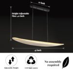 Modern LED Chandelier, Modern Luxury Chandelier,Rectangular Pendant Lighting Adj... - Image 3
