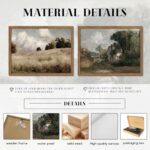 Framed Vintage Landscape Wall Art Set of 2, Rustic Farmhouse Field Canvas Wall D... - Image 4