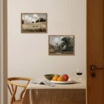 Framed Vintage Landscape Wall Art Set of 2, Rustic Farmhouse Field Canvas Wall D... - Image 6