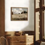 Framed Vintage Landscape Wall Art Set of 2, Rustic Farmhouse Field Canvas Wall D... - Image 7