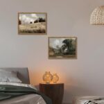 Framed Vintage Landscape Wall Art Set of 2, Rustic Farmhouse Field Canvas Wall D... - Image 8