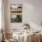Framed Vintage Landscape Wall Art Set of 2, Rustic Farmhouse Field Canvas Wall D... - Image 9