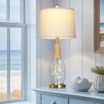 27.5" Coastal Glass Table Lamps Set of 2, Touch Control 3-Way Dimmable Modern Ta... - Image 4