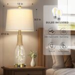 27.5" Coastal Glass Table Lamps Set of 2, Touch Control 3-Way Dimmable Modern Ta... - Image 6