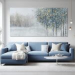 ZENPEE Blue Modern Wall Art, Nature Landscape Canvas Wall Art, Large Wall Decor ... - Image 7