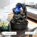 Three Bowls with Rotating Ball Flowing Tabletop Fountain Home Décor Indoor Decor... - Image 6