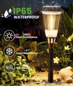 BITPOTT Bright Solar Lights Outdoor 6 Pack, 2-in-1 Warm&Cool Solar Pathway Light... - Image 6