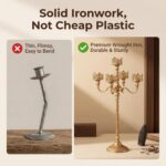 Gold Vintage Floor Candelabra - 40.2″ Tall Vintage Antique Candle Holder with Gl... - Image 4
