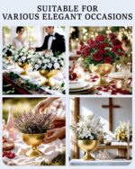 8.25'' Wide 7.3''High Decorative Bowl Vase Set of 2,Distressed Gold Metal Compot... - Image 5