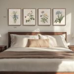Framed Vintage Botanical Wall Art, 4 Piece Rustic Floral Painting Canvas Prints ... - Image 4