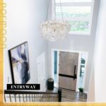 Modern Gold Glass LED Chandelier 20" Elegant Lotus Leaf Dimmable Ceiling Chandel... - Image 7