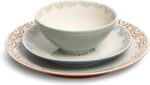 Sango 12-Piece Speckled Stoneware Dinnerware Set for 4- Glossy Plates and Bowls ... - Image 6