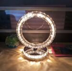 Glass Ring Design Crystal LED Table Lamp, Warm White Light - Image 3