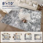 Area Rug Living Room Rugs - 8x10 Large Soft Indoor Neutral Modern Abstract Low P... - Image 6