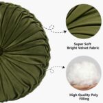 HIG Set of 2 Decorative Round Pleated Throw Pillows, Classy Accent Pumpkin Throw... - Image 3