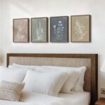 Framed Boho Botanical Wall Art for Living Room, 4 Piece Rustic Floral Canvas Pai... - Image 3