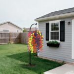 Homsunny Artificial Fake Hanging Flowers Plants Baskets for Outdoor Spring Decor... - Image 3