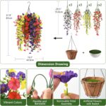 Homsunny Artificial Fake Hanging Flowers Plants Baskets for Outdoor Spring Decor... - Image 5
