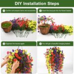 Homsunny Artificial Fake Hanging Flowers Plants Baskets for Outdoor Spring Decor... - Image 6