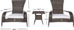 SAFAVIEH Outdoor - Edna 3-Piece Lounge Set - Grey Brown & White - Steel Frame & ... - Image 5