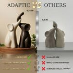 Elephant Statue Set of 2 Ceramic Elephant Figurines, Ivory White & Brown, 8.27 I... - Image 5