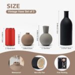 Ceramic Vase Set of 3, Modern Minimalist Neutral Home Decor, Boho Rustic Farmhou... - Image 3