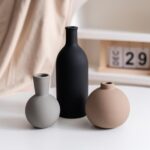 Ceramic Vase Set of 3, Modern Minimalist Neutral Home Decor, Boho Rustic Farmhou... - Image 4