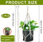 2 Pack Macrame Plant Hangers, 20‘’ Plant Hangers Indoor, Handmade Woven Cotton S... - Image 3