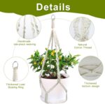 2 Pack Macrame Plant Hangers, 20‘’ Plant Hangers Indoor, Handmade Woven Cotton S... - Image 4