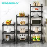 Black Shelving Unit, 42x 32 x 165 cm, 6 Tier Tall Narrow Shelving Unit with Whee... - Image 5