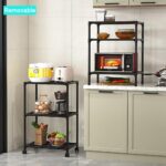 Black Shelving Unit, 42x 32 x 165 cm, 6 Tier Tall Narrow Shelving Unit with Whee... - Image 6