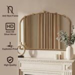 Besdomus Large Vintage Gold Mirror: 40"x29" Traditional Ornate Antique Arched Mi... - Image 3