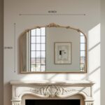 Besdomus Large Vintage Gold Mirror: 40"x29" Traditional Ornate Antique Arched Mi... - Image 5