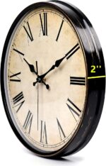 Yesland 11'' Wall Clock - Silent Non Ticking - Quality Quartz Retro Design with ... - Image 3