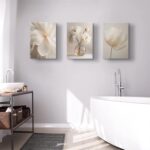 DIACEES 3 Pcs White Peony Wall Art Beige Floral Wall Decor Neutral Modern Aesthe... - Image 7
