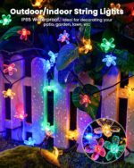 Brightown 60 LED Flower Solar String Lights Outdoor Waterproof Fairy Lights for ... - Image 3