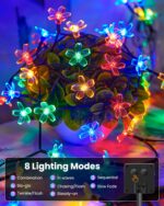 Brightown 60 LED Flower Solar String Lights Outdoor Waterproof Fairy Lights for ... - Image 4