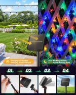 Brightown 60 LED Flower Solar String Lights Outdoor Waterproof Fairy Lights for ... - Image 5