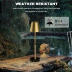 Cordless Table Lamp 2 Pack with Marble Base,5200mAh Battery Operated Lamp,IP54 W... - Image 5