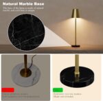 Cordless Table Lamp 2 Pack with Marble Base,5200mAh Battery Operated Lamp,IP54 W... - Image 7