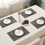 Roxifina Faux Leather Placemats Set of 4 - Vinyl Placemats Wipeable Waterproof O... - Image 5