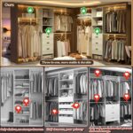 iSunirm 8FT Closet System, 96'' Closet Organizer System with 3 Hanging Rods, Wal... - Image 3