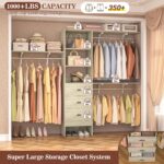iSunirm 8FT Closet System, 96'' Closet Organizer System with 3 Hanging Rods, Wal... - Image 4