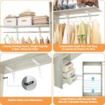 iSunirm 8FT Closet System, 96'' Closet Organizer System with 3 Hanging Rods, Wal... - Image 7
