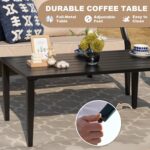4-Piece Patio Furniture Set, Wider Outdoor Metal Seating Sofa with High Back & L... - Image 7