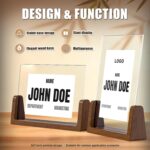 Walnut Wood U-Base 5"x7"Sign Holder Set – Premium U-Shaped Tabletop Display Stan... - Image 4