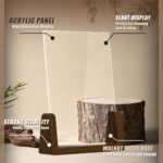 Walnut Wood U-Base 5"x7"Sign Holder Set – Premium U-Shaped Tabletop Display Stan... - Image 5