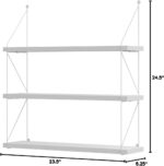WELLAND 3-Tier Display Wall Shelf Storage Rack Holder, White - Image 4